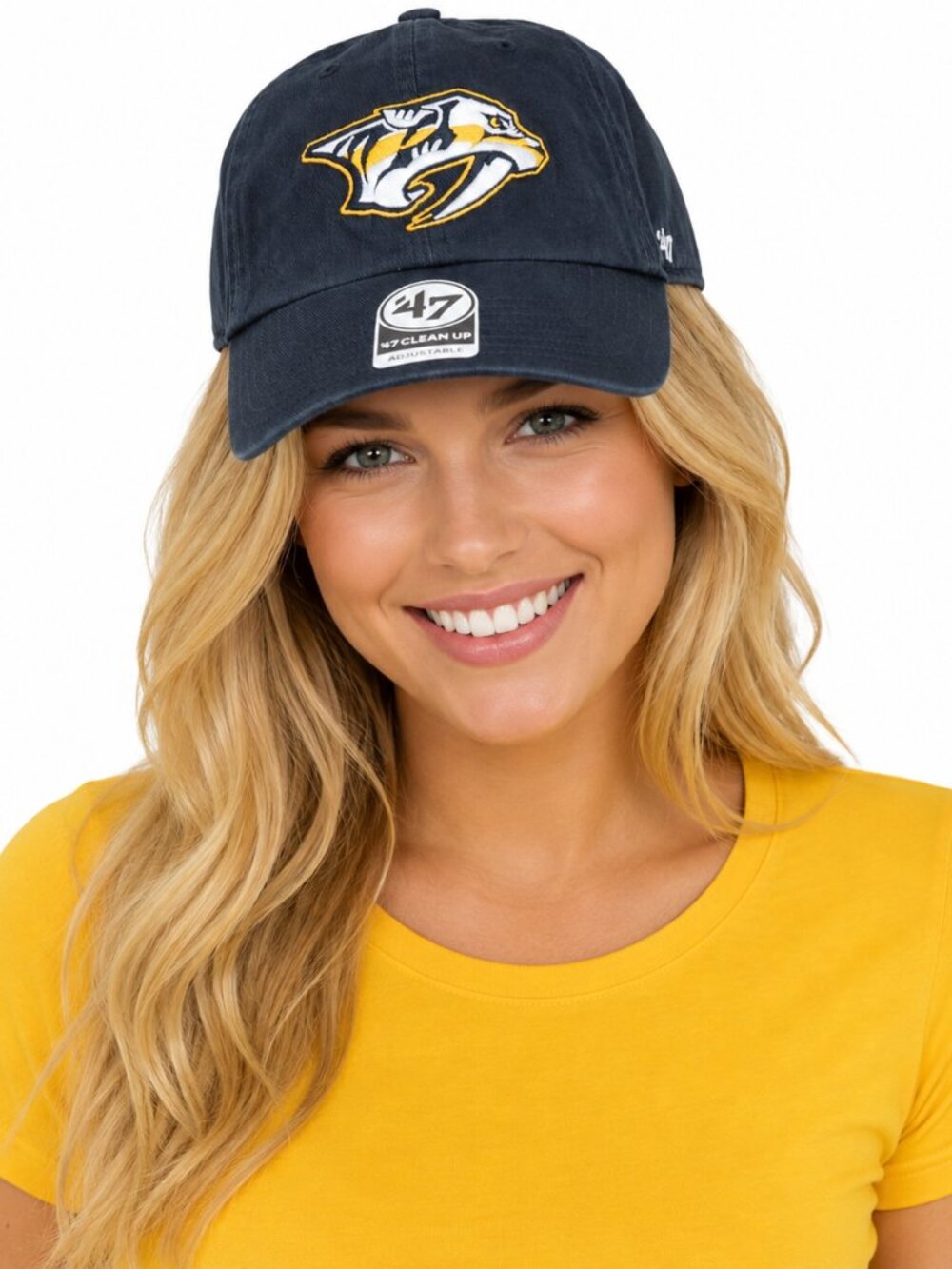 Nashville Predators Hat Blue Clean Up 47 Brand Strapback Adjustable OSFA New
